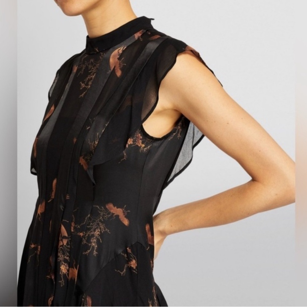 All Saints Black and Brown Floral Dress